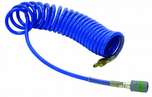 Spiralna cev PU s priključki (kompozit) fi 10 x 6,5, 6 m, iztek enostranski